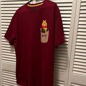 # 0546+ Burgundy T-Shirt with Hunny Pocket Design